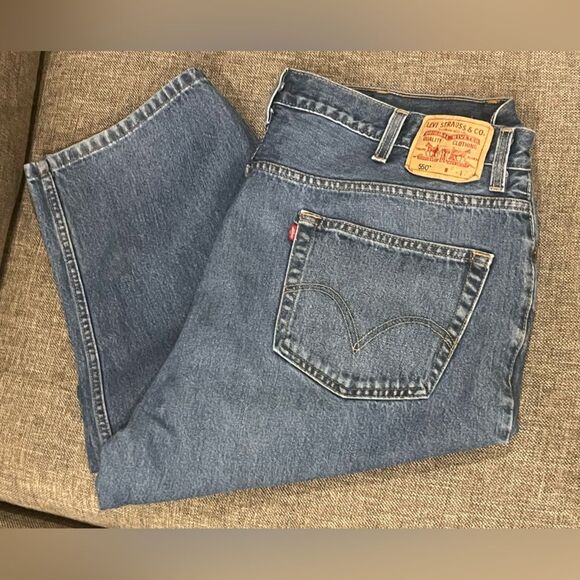Levi's 550 Jeans Mens 44x30 Blue Denim Relaxed Fit Straight‎ Leg - Picture 9 of 9